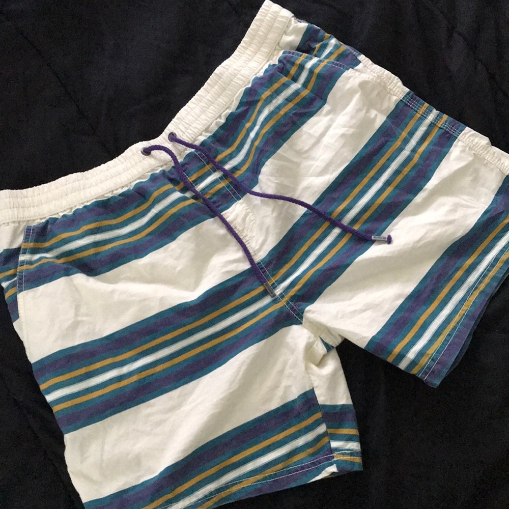 Striped beach shorts